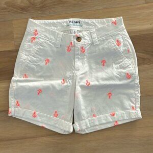 White and Pink Old Navy Anchor Shorts